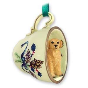   : Golden Retriever Green Holiday Tea Cup Dog Ornament: Home & Kitchen