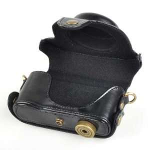  Case Bag+ Shoulder PU Leather Strap for Panasonic LX5: Camera & Photo