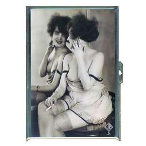 1920s FLAPPER SMOKING MIRROR ID Holder, Cigarette Case or Wallet MADE 