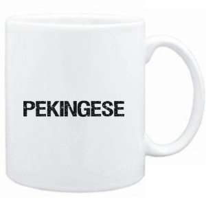  Mug White  Pekingese  SIMPLE / CRACKED / VINTAGE / OLD 