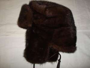 NEW Mahogany MINK Fur Ushanka/Trooper Russian Hat, A++  