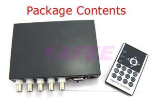   4ch color audio video quad processor 1 remote control 1 user manual