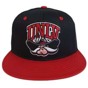  UNLV Retro 2 Tone Snapback Cap Hat Black Red Everything 