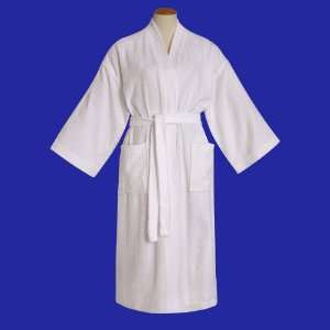    100% Combed Cotton Kimono White Terry Robe   16 Oz. Beauty