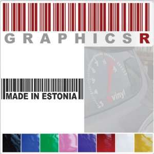   Decal Graphic   Barcode UPC Pride Patriot Made In Estonia A370   Red