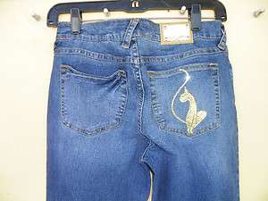 New Baby Phat Jr Stone Wash Gold Bling Urban Wear Jeans  