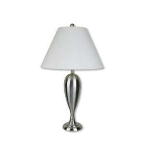  Table Lamp with Curving Base in Satin Nickel Finish