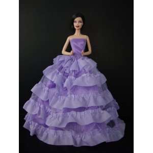  Purple Ball Gown with Lots of Ruffles Made to Fit the 