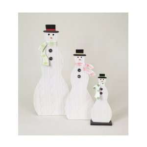  Pack of 6 Eco Country Snowmen Christmas Wooden Table Top 