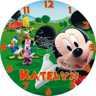 Mickey Minnie Mouse Clubhouse Personalized Wall Clock Decor  