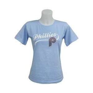 Philadelphia Phillies Womens Screen Bling Logo T shirt by Soft as a 