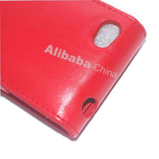 Wallet Leather cover Case 4 Apple iPhone 4G OS 4 red  