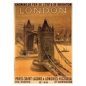   Prints: London, Tower Bridge   Rail Travel   40x30cm: Home & Kitchen