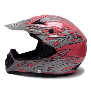  Pink Flame Dirt Bike ATV Motocross Off road MX Helmet DOT 