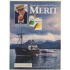  1984 Merit Cigarette Kodiak Boat Float Plane Print Ad 