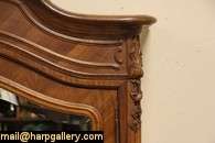 French Carved 1890 Antique Armoire, Beveled Mirrors  