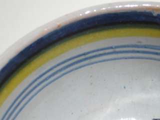 Late 1800s PB Malicorne n Quimper French Faience Double Handled Bowl 