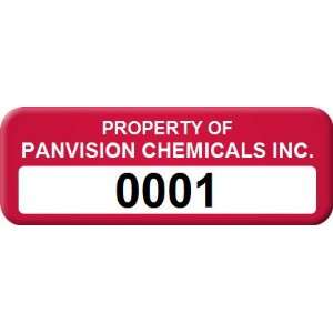  Custom Asset Label With Numbering, 0.625 x 1.75 Reflective Labels 