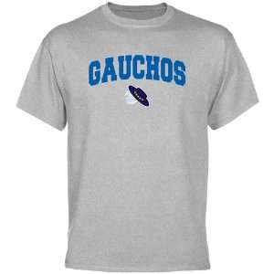 UC Santa Barbara Gauchos Ash Logo Arch T shirt  Sports 