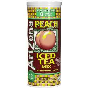 Arizona Sugar Free Peach Iced Tea Mix, Tubs in Cannister, 1.9 oz 