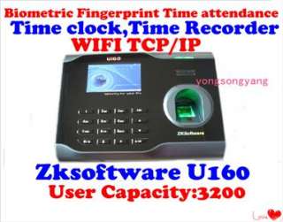 Zksoftware U160 Biometric Fingerprint Time attendance Time clock Time 