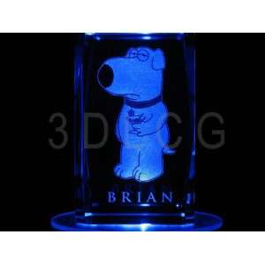  Brian Family Guy 2D Laser Etched Portrait Crystal 