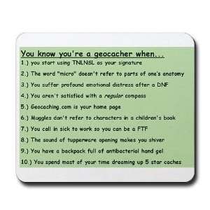 You Know Youre a Geocacher W Geocaching Mousepad by   