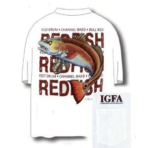   Aftco Bluewater T Shirt   Red Fish with Attitude XL