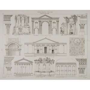  1870 Roman Architecture Baalbek Palmyra Gate Lithograph 