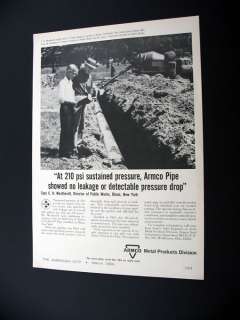 ARMCO PIPE Olean NY Public Works Use Pipeline print Ad  