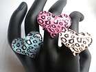 LEOPARD HEART RING  3 COLOURS TO CHOOSE FROM KITSCH / KAWAII 
