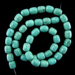  10mm blue turquoise cylinder beads 16 strand