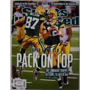 Aaron Rodgers Jordy Nelson SIGNED Sports Illustrated   Autographed NFL 