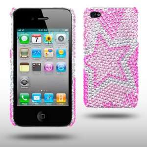 IPHONE 4 STAR DIAMANTE DISCO BLING CASE / COVER / SHELL / SKIN / BACK 