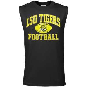  NCAA LSU Tigers Black Old School Football Sleeveless T 