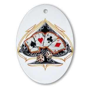   (Oval) Four of a Kind Poker Spade   Card Player 