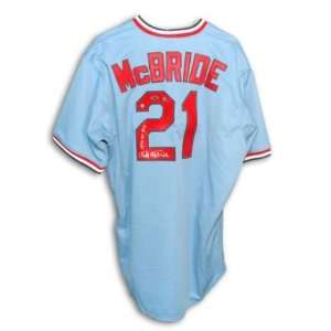  Bake McBride Signed Cardinals Jersey 1974 NL ROY 