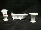 Ceramic Bath Set T5372 room tub dollhouse miniature 3pc sink toilet