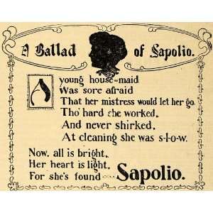  1894 Ad Sapolio Soap Washing Ballad Poem RARE   Original 