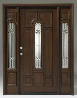 Solid Wood Teak Front Entry Door Pre hung &Finished TTK7525 GL02 