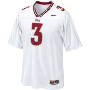  Florida State Seminoles Adult White #3 Football Jersey By 