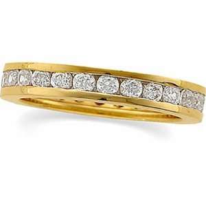   Gold Diamond Eternity Wedding Band   0.90 Ct.   Size 6.5: Jewelry