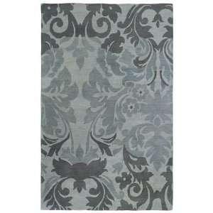  OW Sphinx Modena Grey / Blue Wool Damask Scrolls Rug 23 