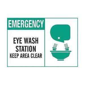 Sign,10x14,eye Wash Station Keep Clear   BRADY  Industrial 
