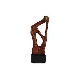  NOVICA Wood sculpture, Stop and Think