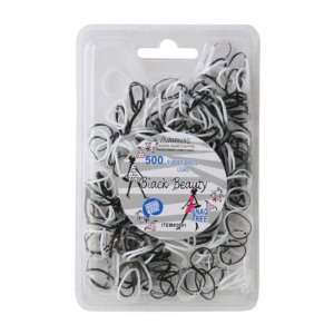 500 Pcs Rubber Bands Snag Free Balck and White Case Pack 