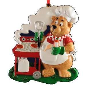 Barbecuing Bear Christmas Ornament 