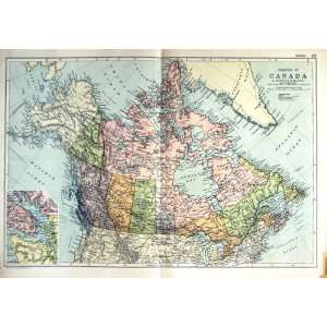  1910 Map Canada Newfoundland Vancouver Hudson Bay