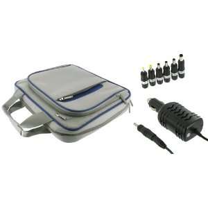   Netbook Carrying Bag with 12v Car Charger   Pinn Series Silver / Blue