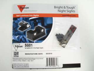 TRIJICON NIGHT SIGHTS SIG SAUER P226, P229, P239, P225, SPRINGFIELD XD 